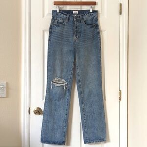 Pistola Cassie Medium Wash High Rise Straight Leg Button Fly Jeans Play Day 27